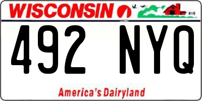 WI license plate 492NYQ