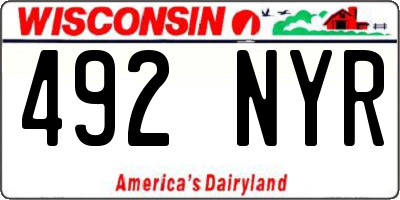 WI license plate 492NYR