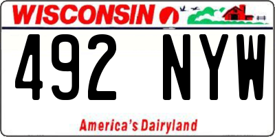 WI license plate 492NYW