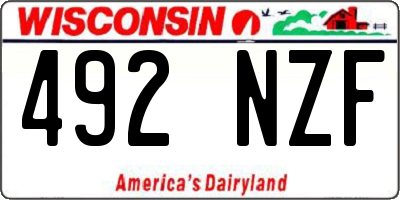 WI license plate 492NZF