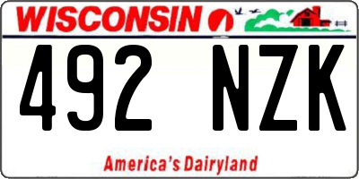 WI license plate 492NZK