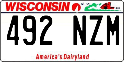 WI license plate 492NZM