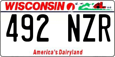 WI license plate 492NZR