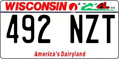 WI license plate 492NZT