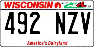WI license plate 492NZV