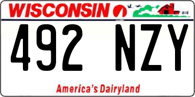WI license plate 492NZY
