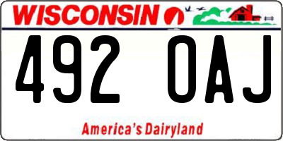 WI license plate 492OAJ