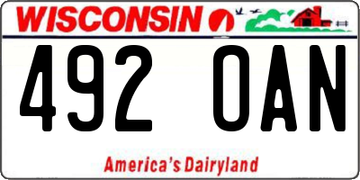 WI license plate 492OAN