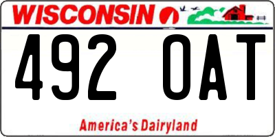 WI license plate 492OAT
