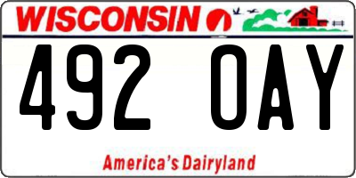 WI license plate 492OAY