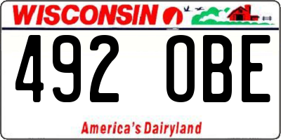 WI license plate 492OBE