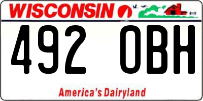 WI license plate 492OBH
