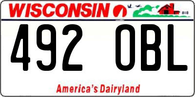 WI license plate 492OBL