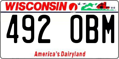 WI license plate 492OBM