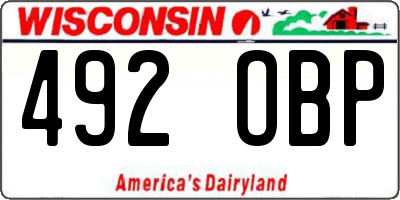 WI license plate 492OBP
