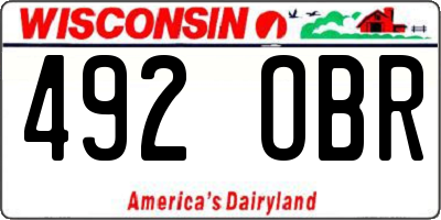 WI license plate 492OBR