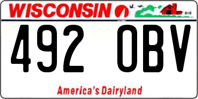 WI license plate 492OBV