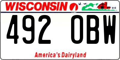 WI license plate 492OBW