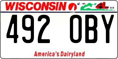 WI license plate 492OBY