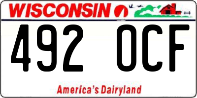 WI license plate 492OCF