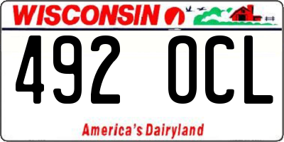 WI license plate 492OCL