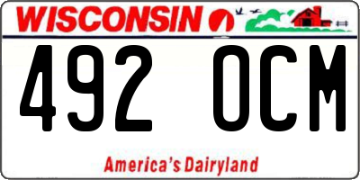 WI license plate 492OCM