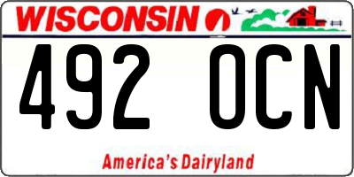 WI license plate 492OCN
