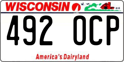 WI license plate 492OCP