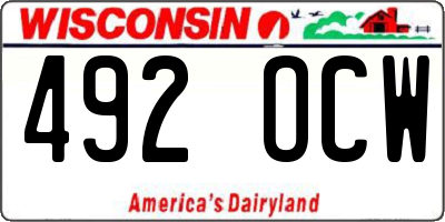 WI license plate 492OCW