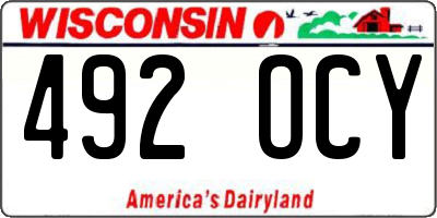 WI license plate 492OCY