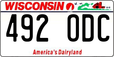 WI license plate 492ODC