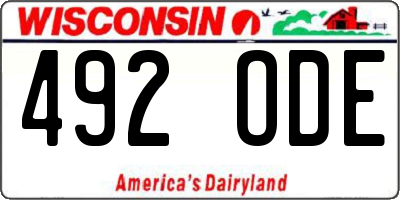 WI license plate 492ODE