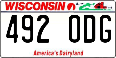 WI license plate 492ODG