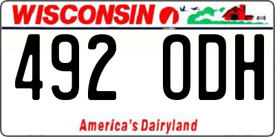 WI license plate 492ODH