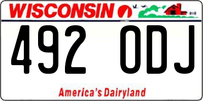 WI license plate 492ODJ