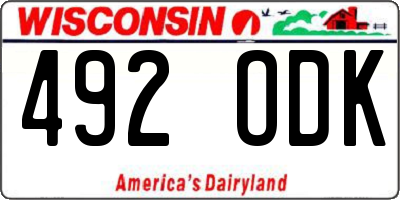 WI license plate 492ODK