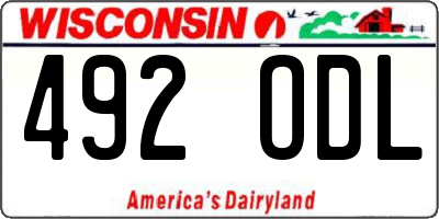 WI license plate 492ODL