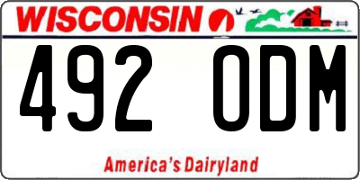 WI license plate 492ODM