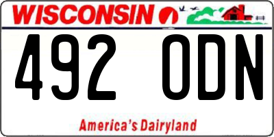 WI license plate 492ODN