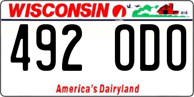 WI license plate 492ODO