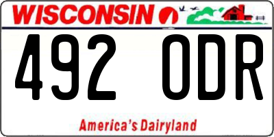 WI license plate 492ODR