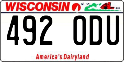 WI license plate 492ODU
