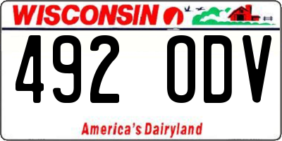 WI license plate 492ODV