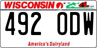 WI license plate 492ODW