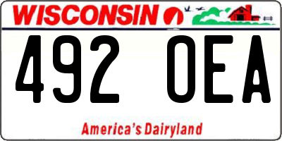 WI license plate 492OEA