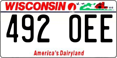 WI license plate 492OEE