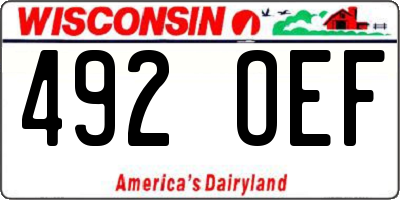 WI license plate 492OEF