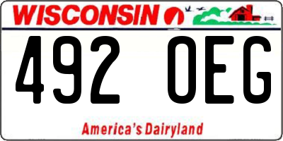 WI license plate 492OEG
