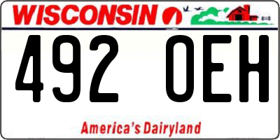 WI license plate 492OEH