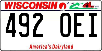 WI license plate 492OEI